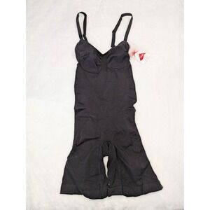 Lycra Women‎ Full Body Shapewear Bodysuit Mid Thigh Firm Control Black S/M NWT